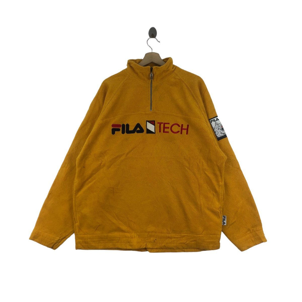 Vintage FILA TECH ITALY Biella Italia Outdoor Polar Fleece Jacket Winter Windbreaker Half Zipper