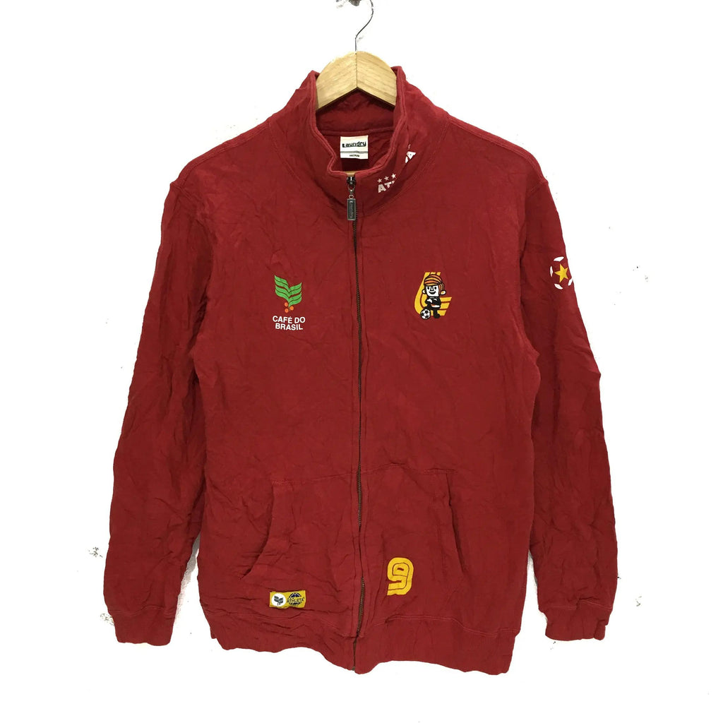 Vintage LAUNDRY x ATHLETA Cafe Do Brasil Football Sweater Zipper Jacket Windbreaker