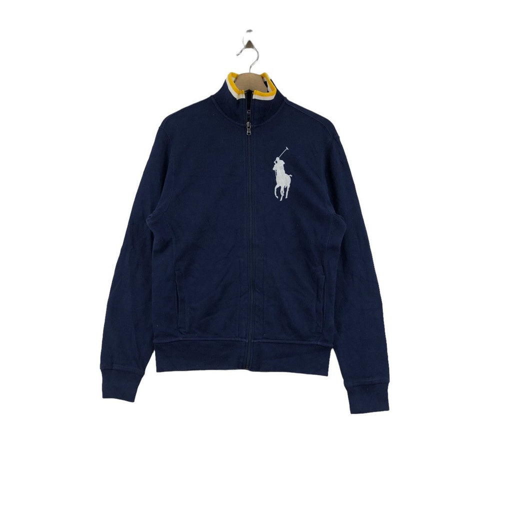 Vintage POLO RALPH LAUREN Big Pony Embroidered Zipper Sweater Crewneck Pullover Jumper Collegiate