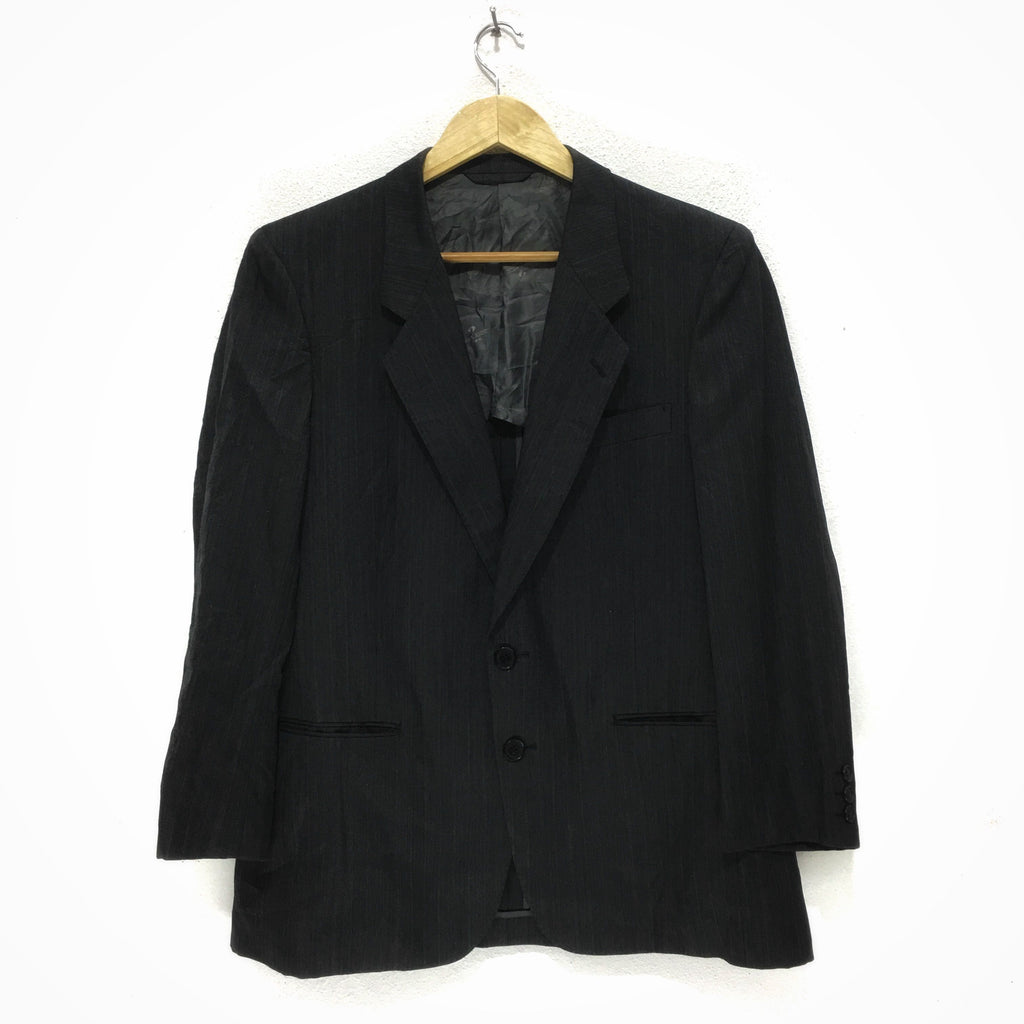 NINA RICCI PARIS Solid Black Peacoat Button Jacket Coat Men's Casual Blazer