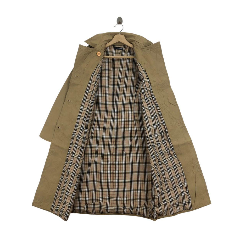 Vtg BURBERRY Double Breasted  Nova Checks Pea Coat Trench Parka