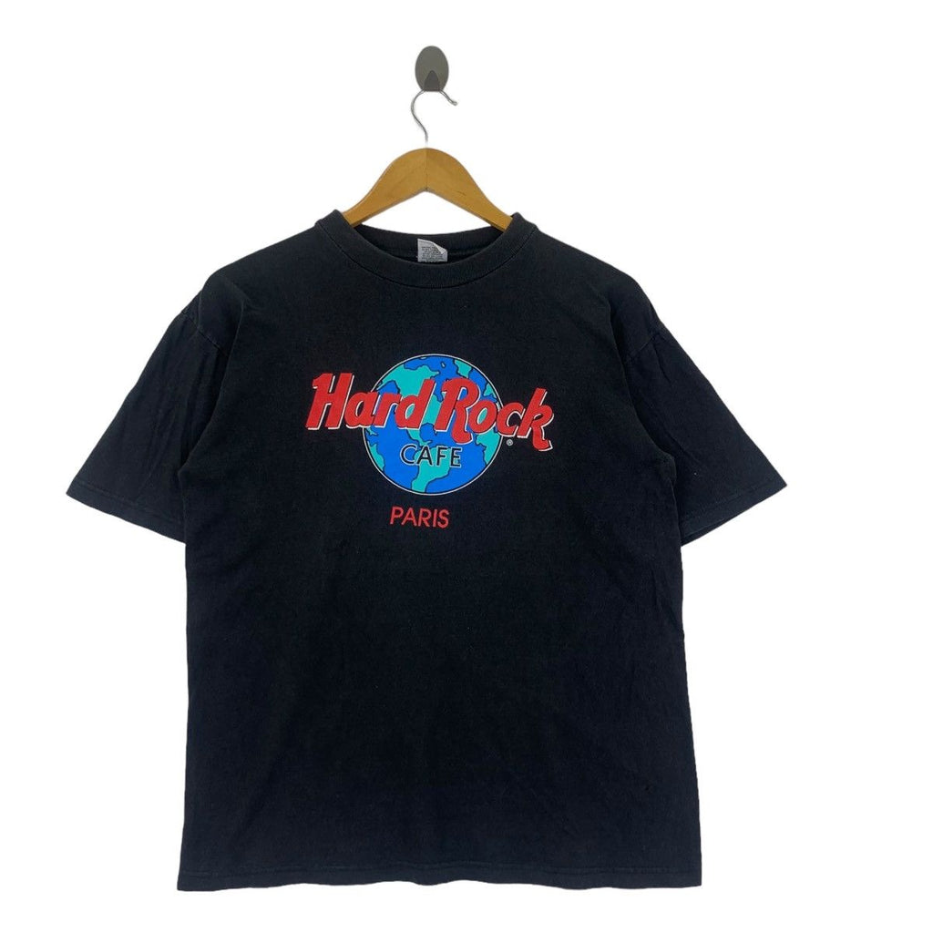 Vintage HARD ROCK CAFE PARIS Promo Tee Shirt Top Bar Restaurant Band