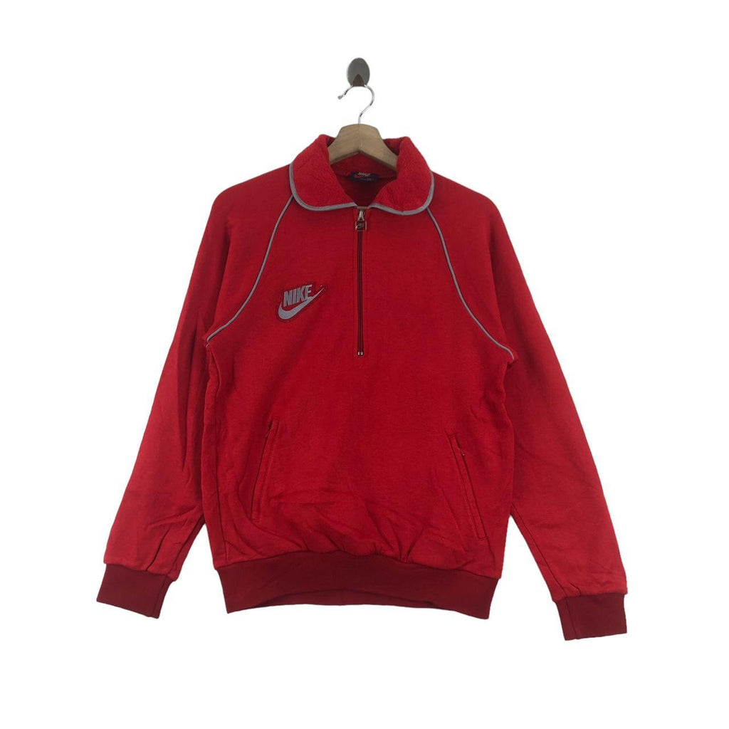 Vintage 80’ NIKE Blue Tag Made In Japan Swoosh Logo Sweater Zipper Warm Jacket Sportswear