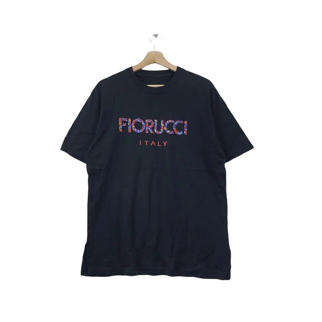 FIORUCCI ITALY MONOGRAM Big Logo Tee Shirt Top Floral Rainbow