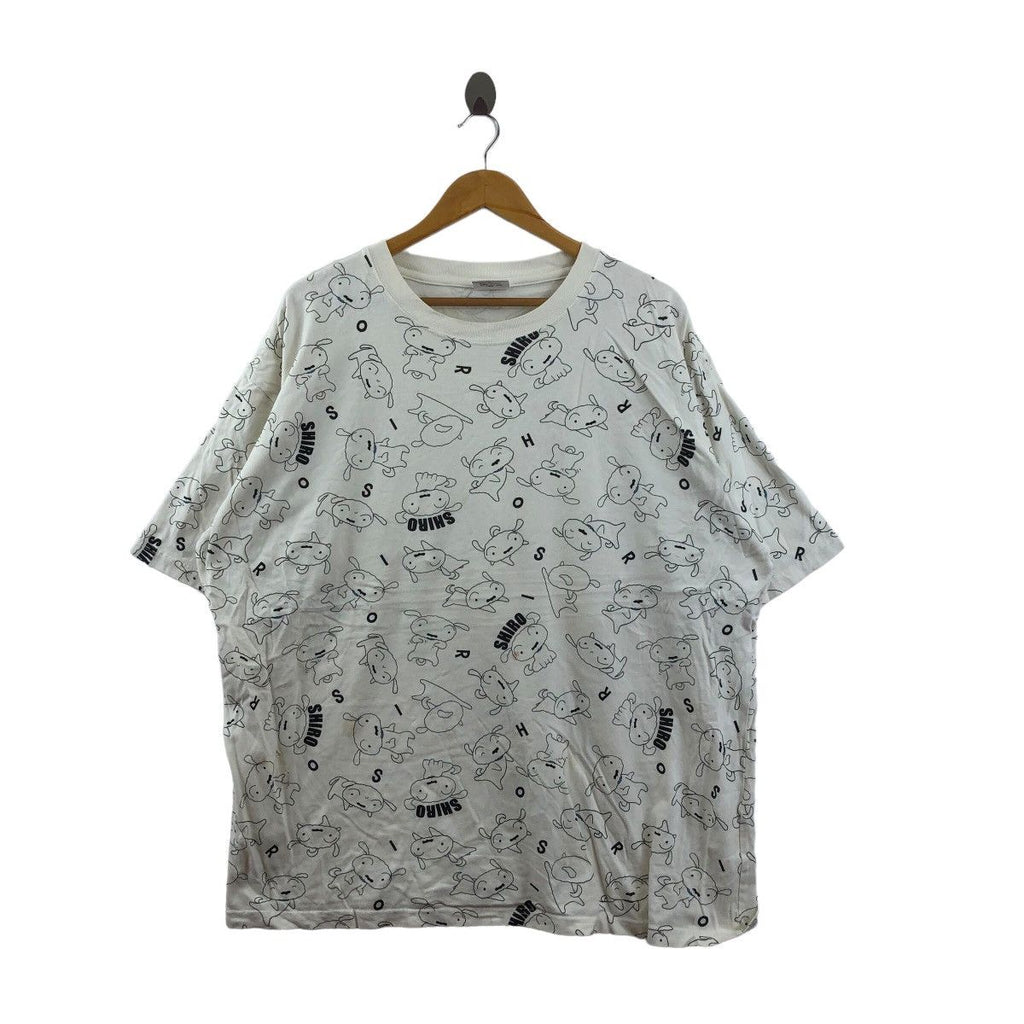 Vintage CRAYON SHIN CHAN Shiro Over Print AOP Tee Shirt Anime Manga Japanese Cartoon