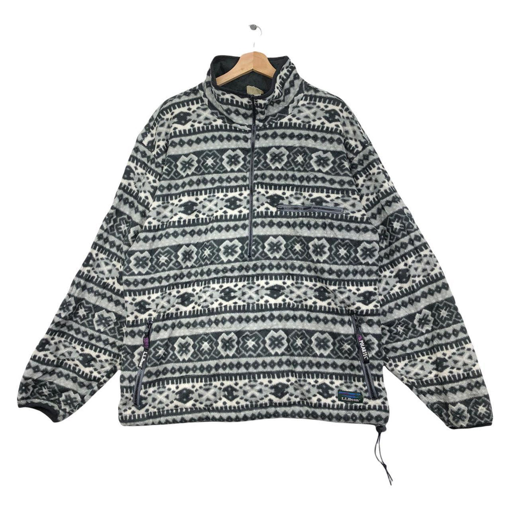 Vtg L.L BEAN POLARTEC Windproof Series 1000 Aztec Fleece Jacket Sweater Pop Art Maine
