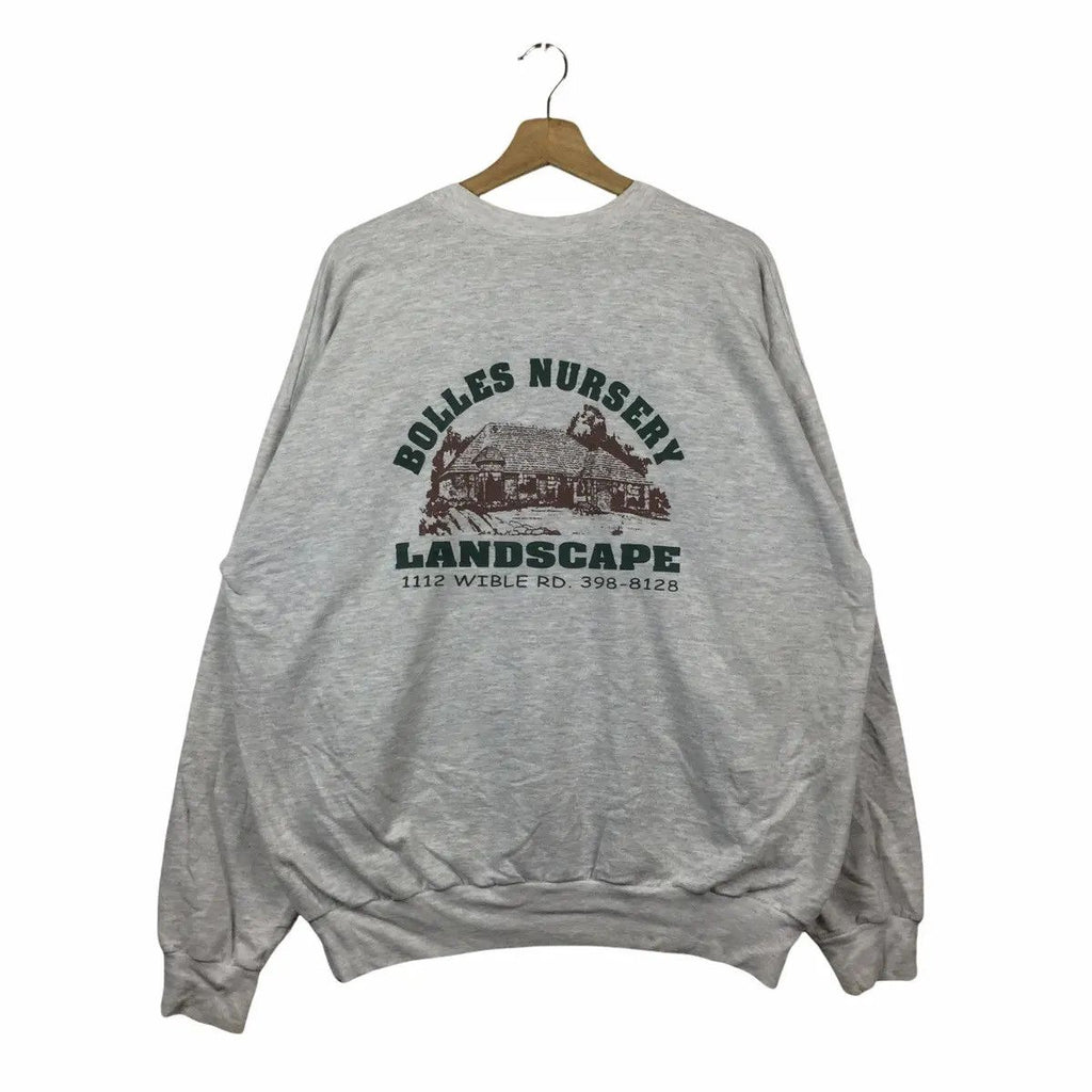 Vintage BOLLES NURSERY LANDSCAPE Sweatshirt Pullover Sweater Wible Road