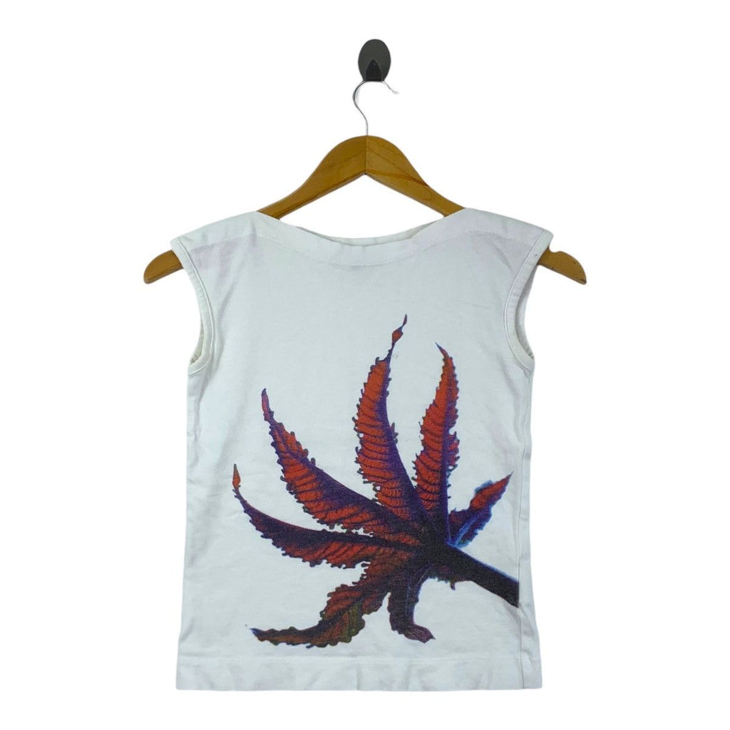 FCUK FRENCH CONNECTION Maple Leaf Art Tee Shirt Tank Top Sleeveless