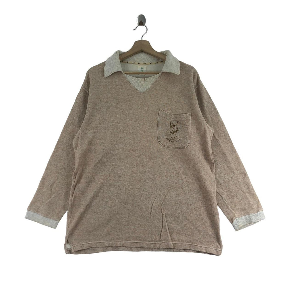 Vintage PIERRE BALMAIN PARIS Vent Vert Collection Sweatshirt Pullover Jumper Sweater