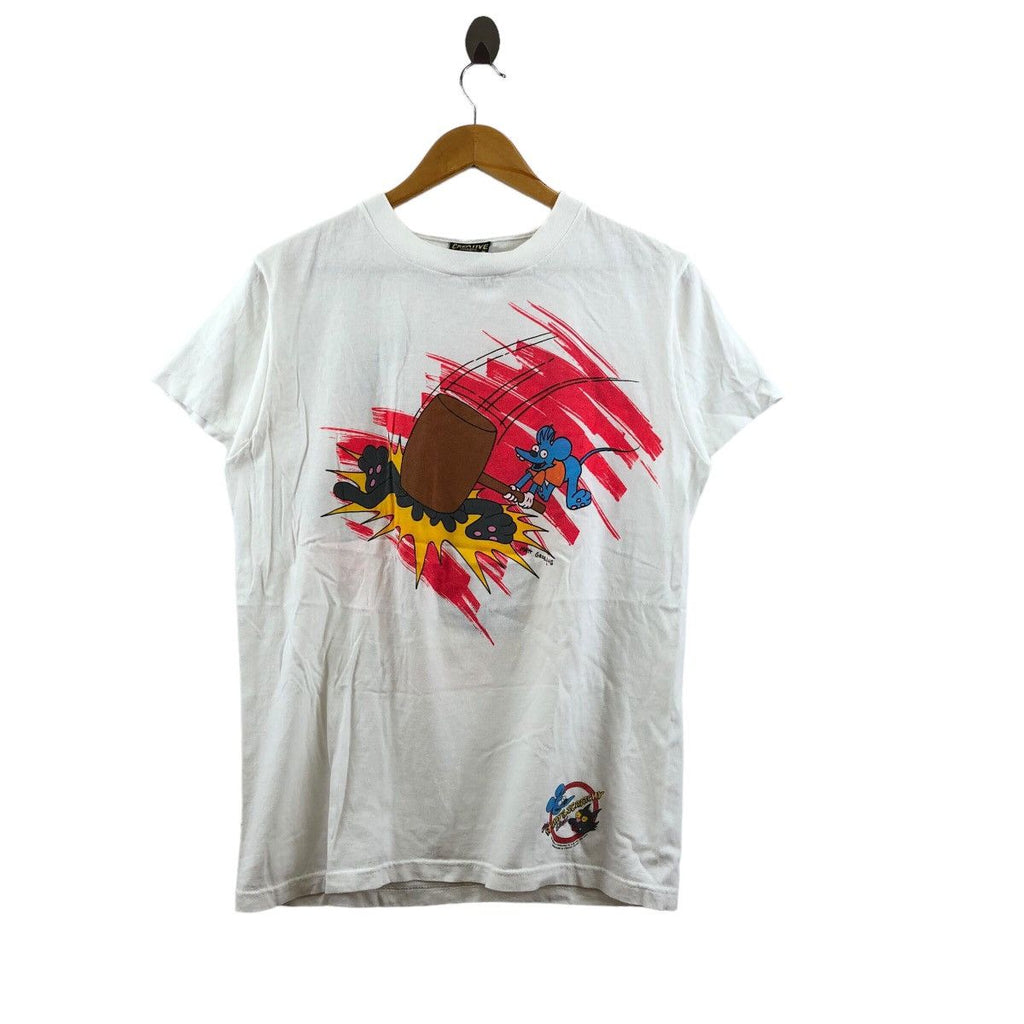 Vintage 1992 THE SIMPSONS Itchy &amp; Scratchy Show Tee Shirt Series Cartoon Krusty The Clown