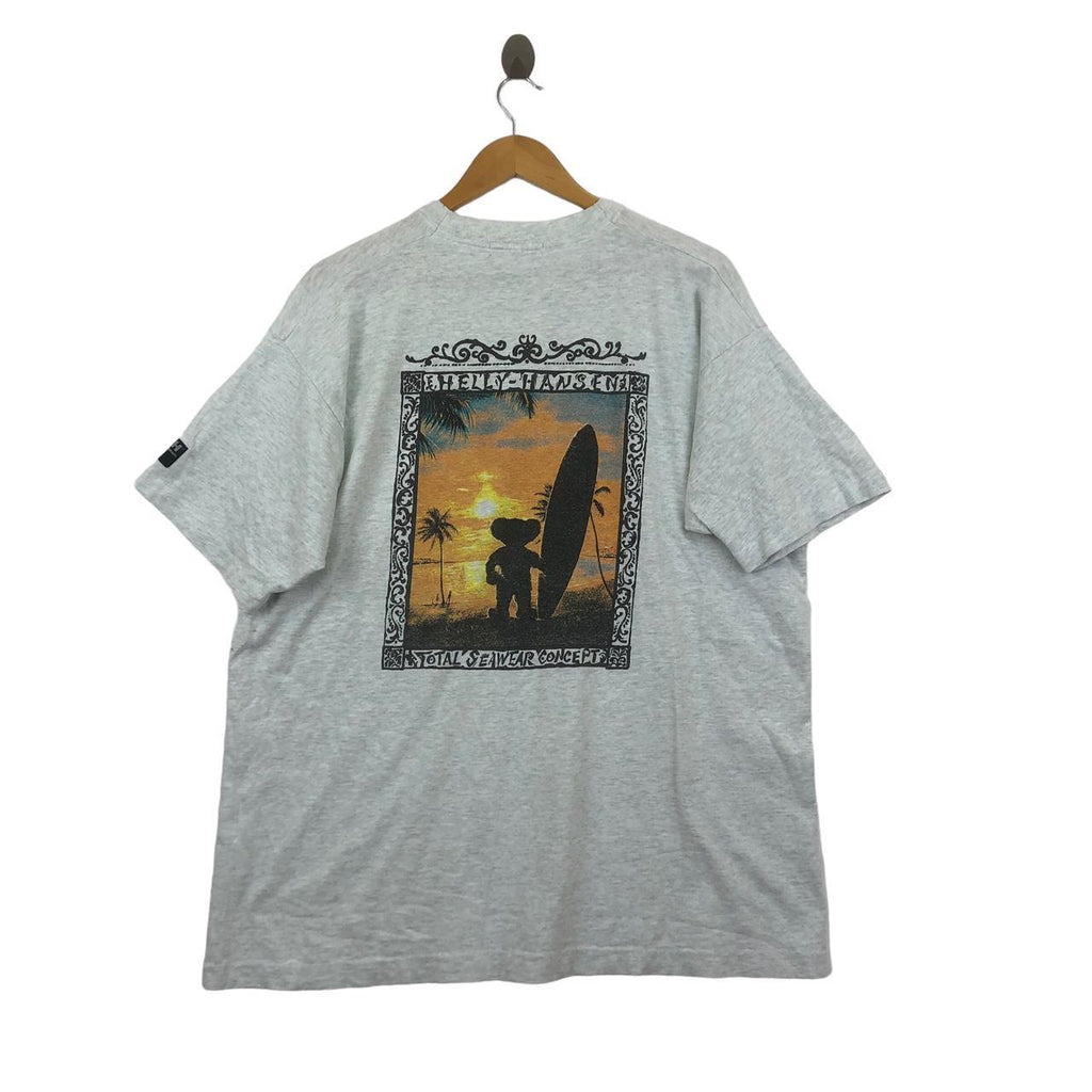 Vintage HELLY HANSEN SURF Total Seawear Concept Sailing Tee Shirt Long Board Hawaii