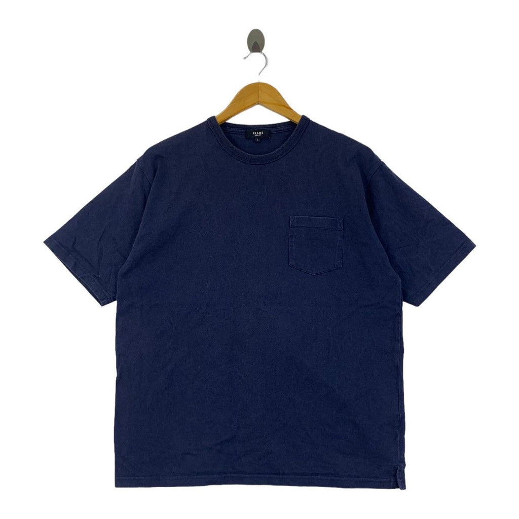 Vintage BEAMS HEART JAPAN Pure Natural Indigo Tee Shirt Top Minimalist Design Baggy