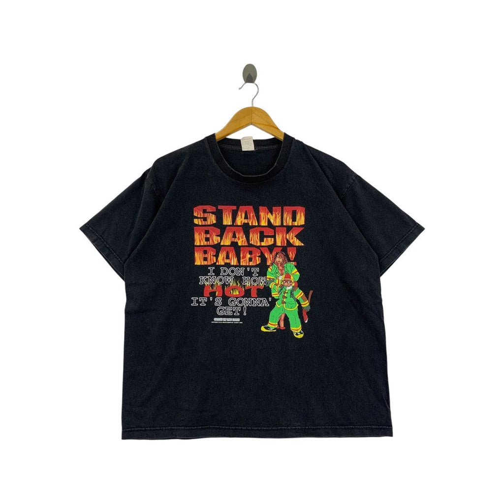 Vintage BIG JOHNSON FIREFIGHTER Hot Cartoon Tee Shirt Top Comic Strip