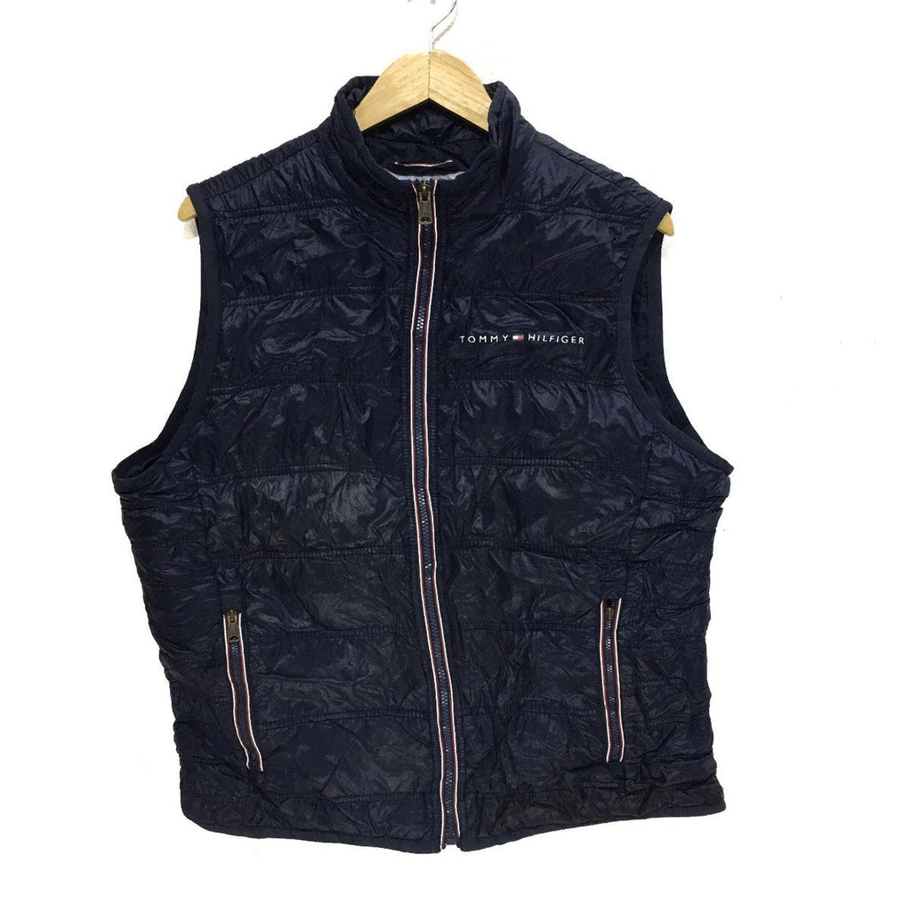 Vintage TOMMY HILFIGER Light Puffer Vest Jacket Sweater Sailing Gear Windbreaker