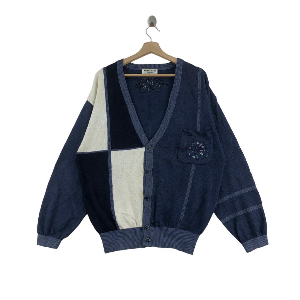 Vintage GRAND SLAM MUNSINGWEAR Embroidered Cardigan Sweater Tennis Golf