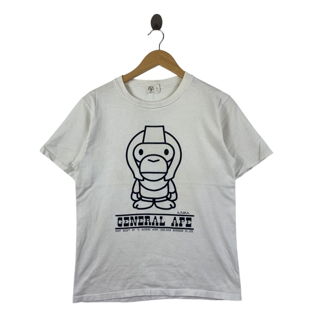 Vintage BAPE A BATHING APE Baby Milo General Go Ape Tee Shirt Top 2002 Collection