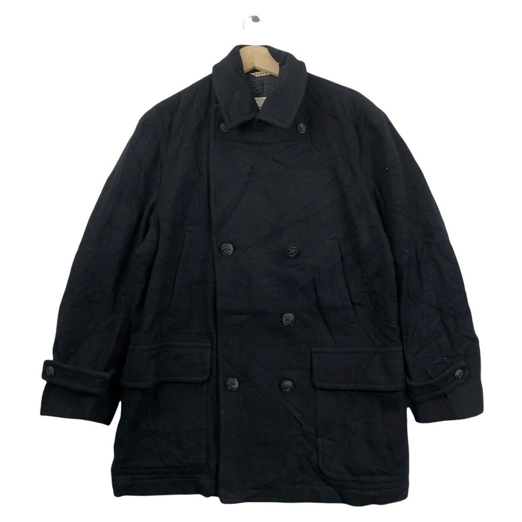 Vintage PLAYBOY COLLECTION Hand Woven Wool Pea Coat Double Breasted Parka Jacket