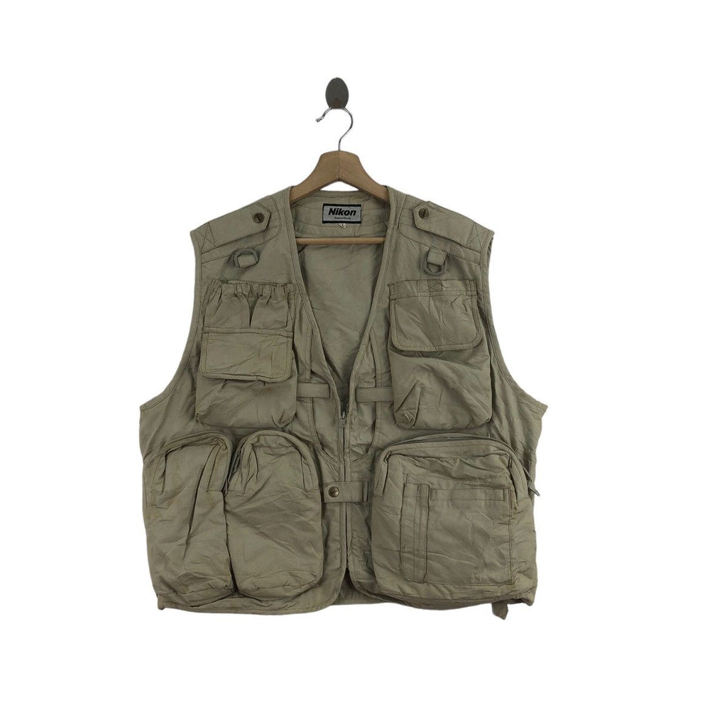 Vtg NIKON FILM CAMERA Photography Technical Vest Jacket Multipocket