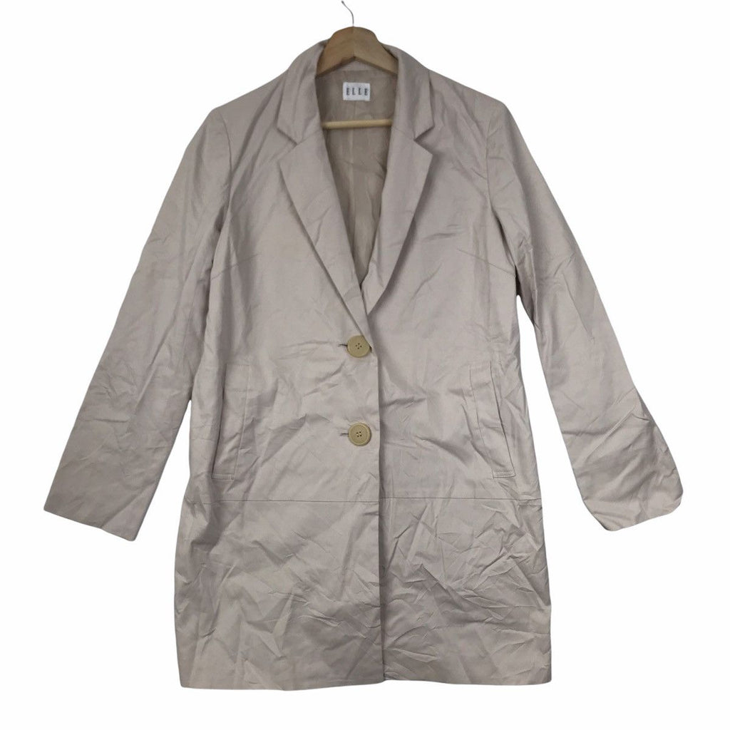 Vintage ELLE PARIS Fashion Collection Beige Trench Coat Parka Jacket