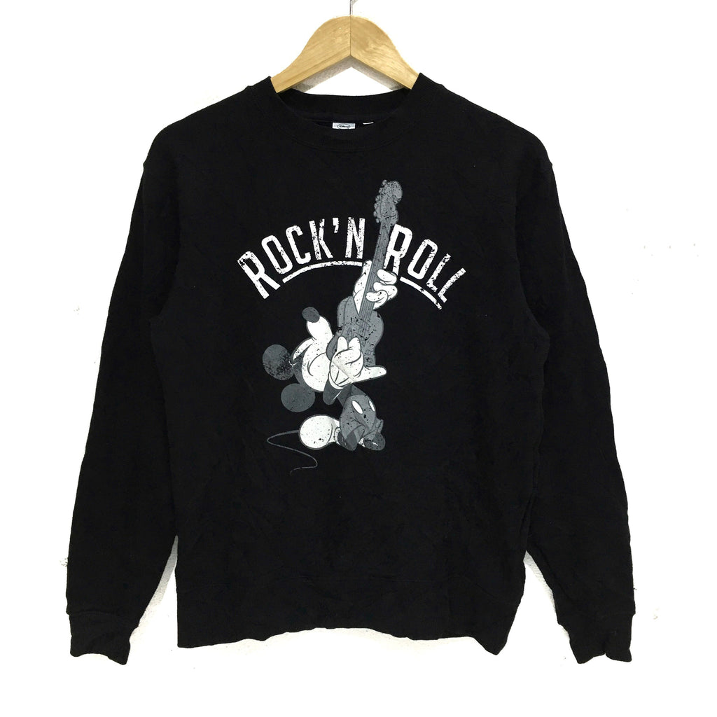 MICKEY MOUSE Rock N Roll Sweatshirt Disney Cartoon Pullover Jumper Sweater