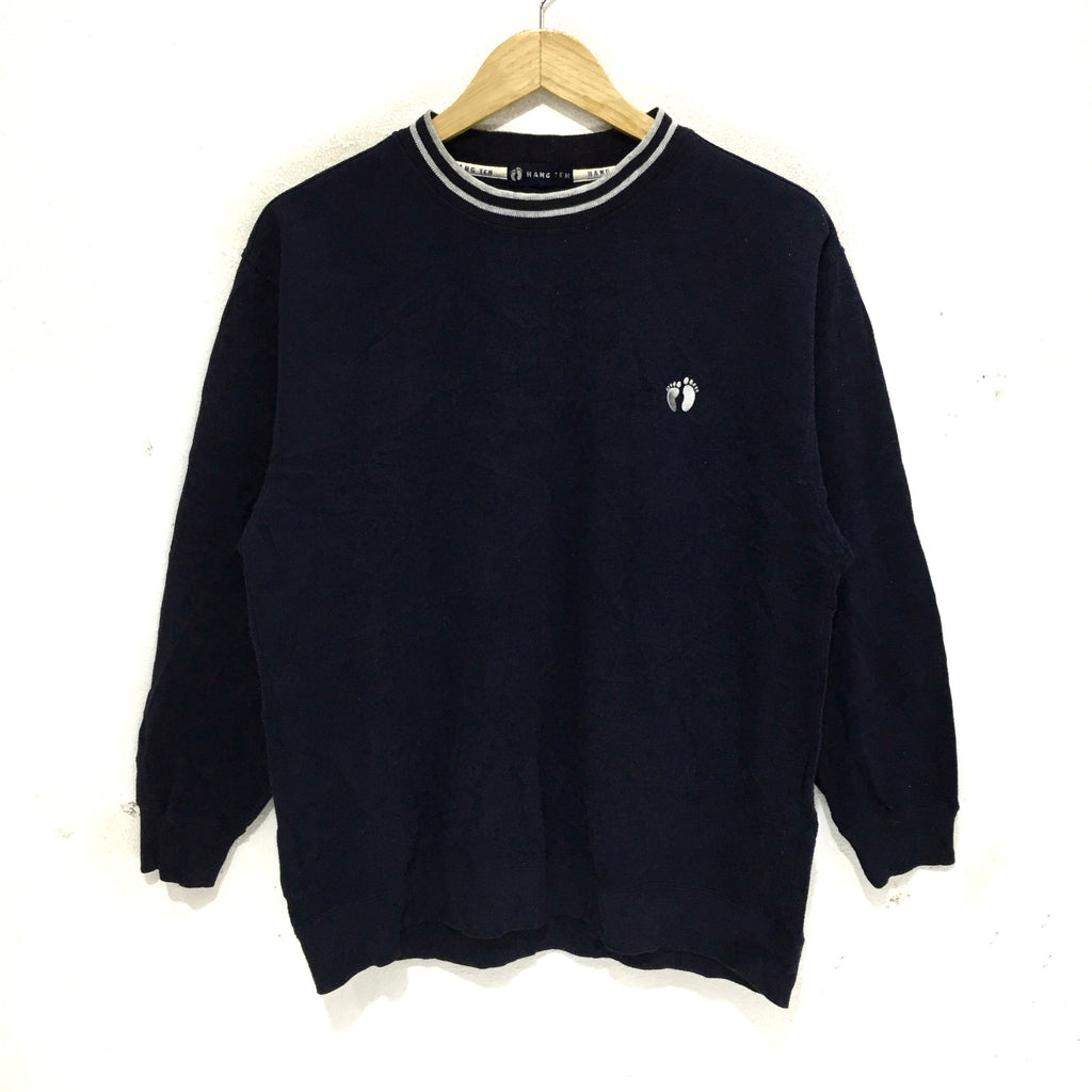 Vintage HANG TEN Sweatshirt Minimalist Logo Pullover Jumper Sweater