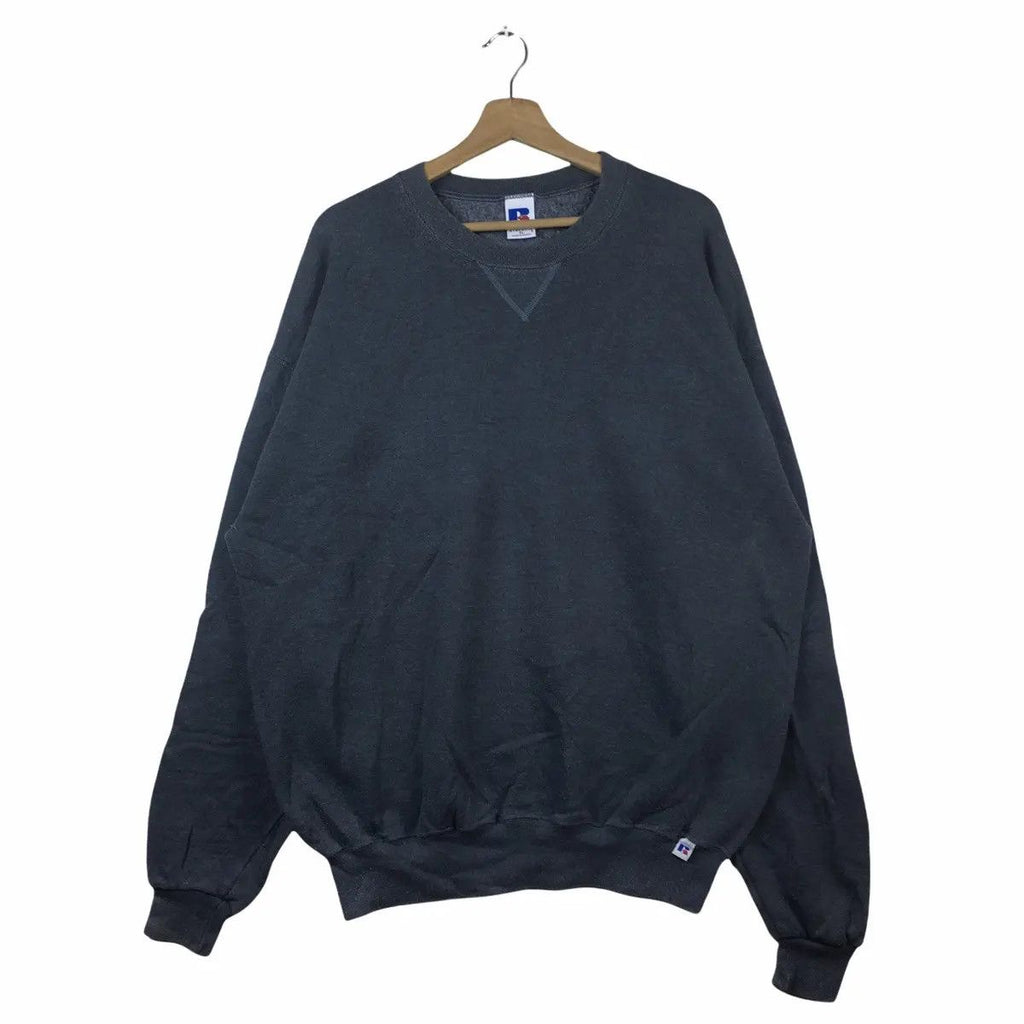 Vintage RUSSELL ATHLETIC USA Minimalist Design Grey Sweatshirt Design Crewneck Pullover Sweater