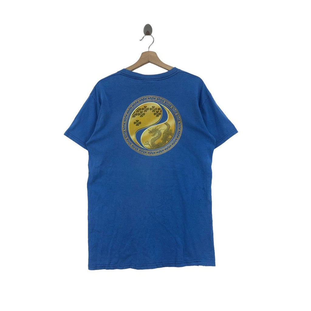 Vintage 90’ T&C SURF DESIGNS Town Country Hawaii Dragon Tee Shirt Ying Yang Single Stitches