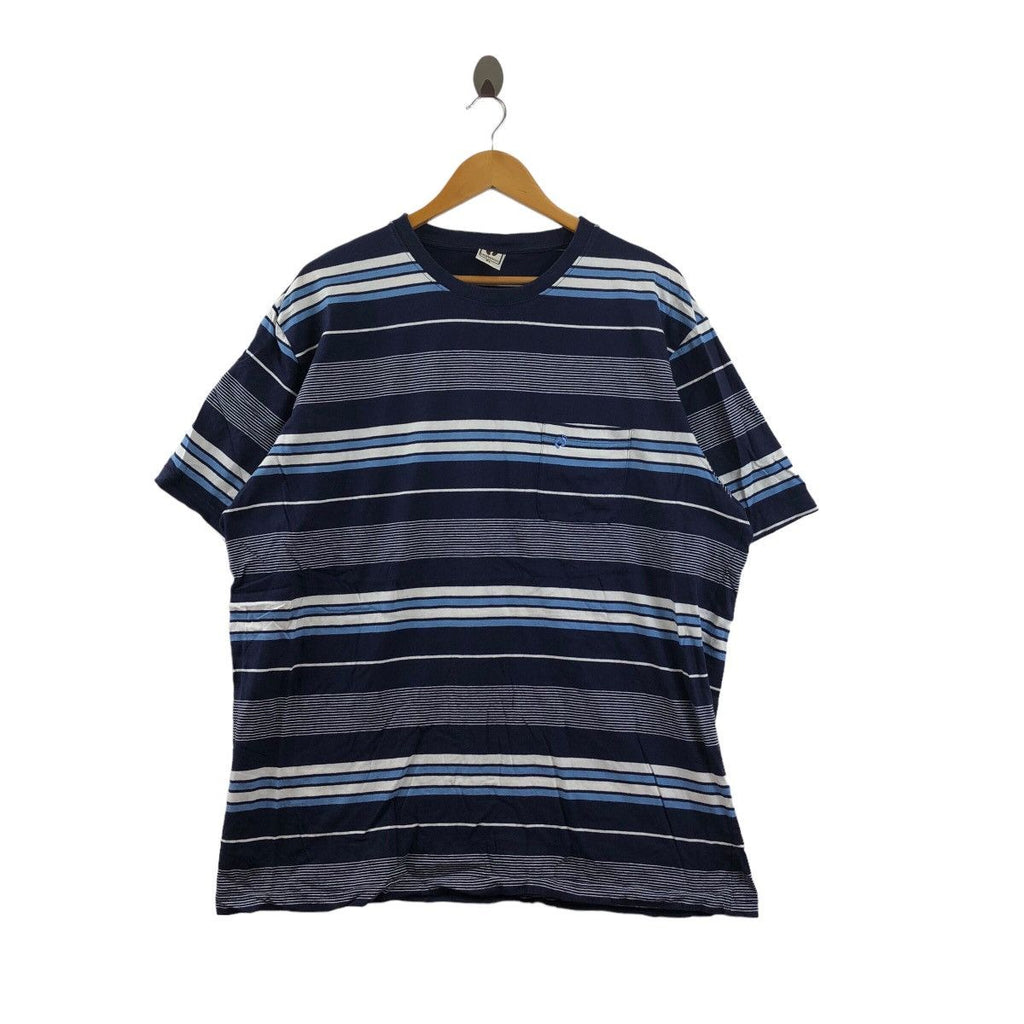 Vintage HANG TEN SURF Hawaii Foot Logo Striped Tee Shirt Summer Vacation