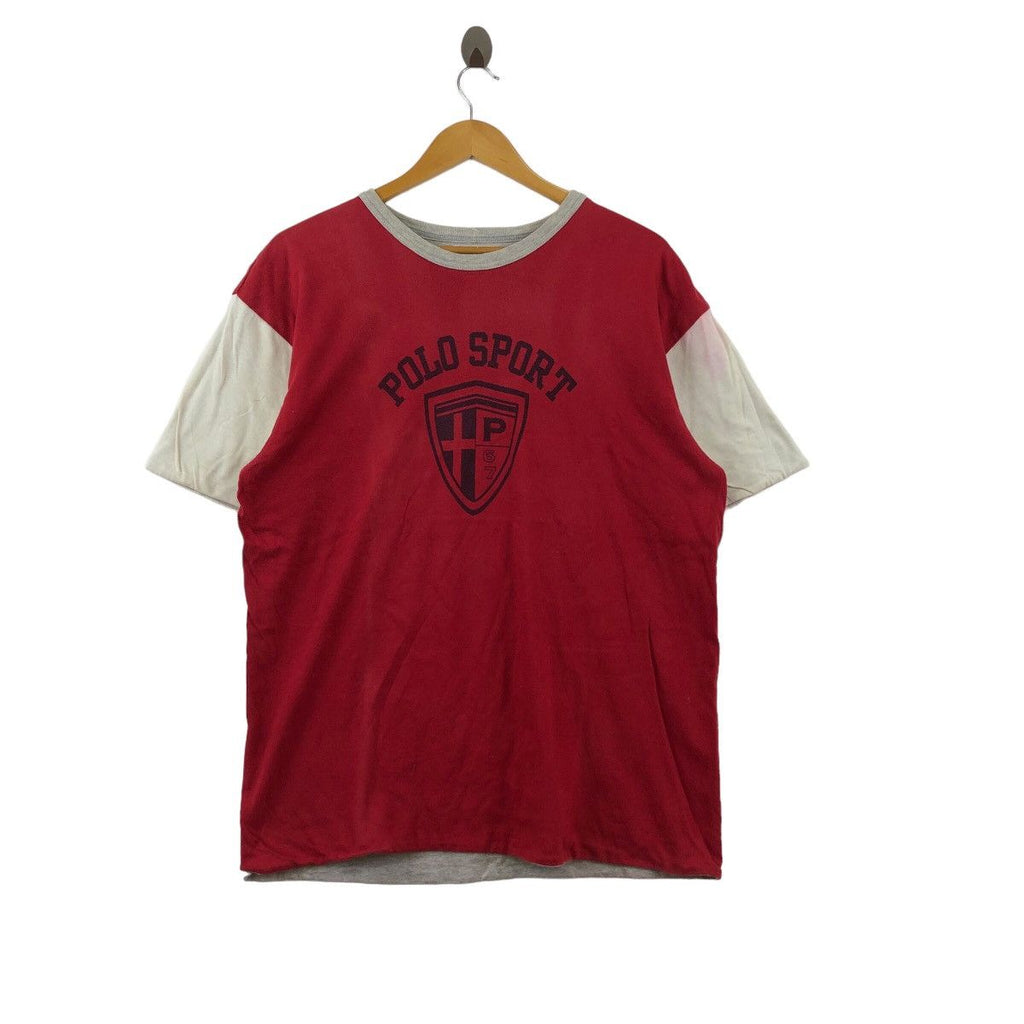 Vintage 90’ POLO SPORT RALPH LAUREN 1967 Crest Tee Shirt Cookie Olympic