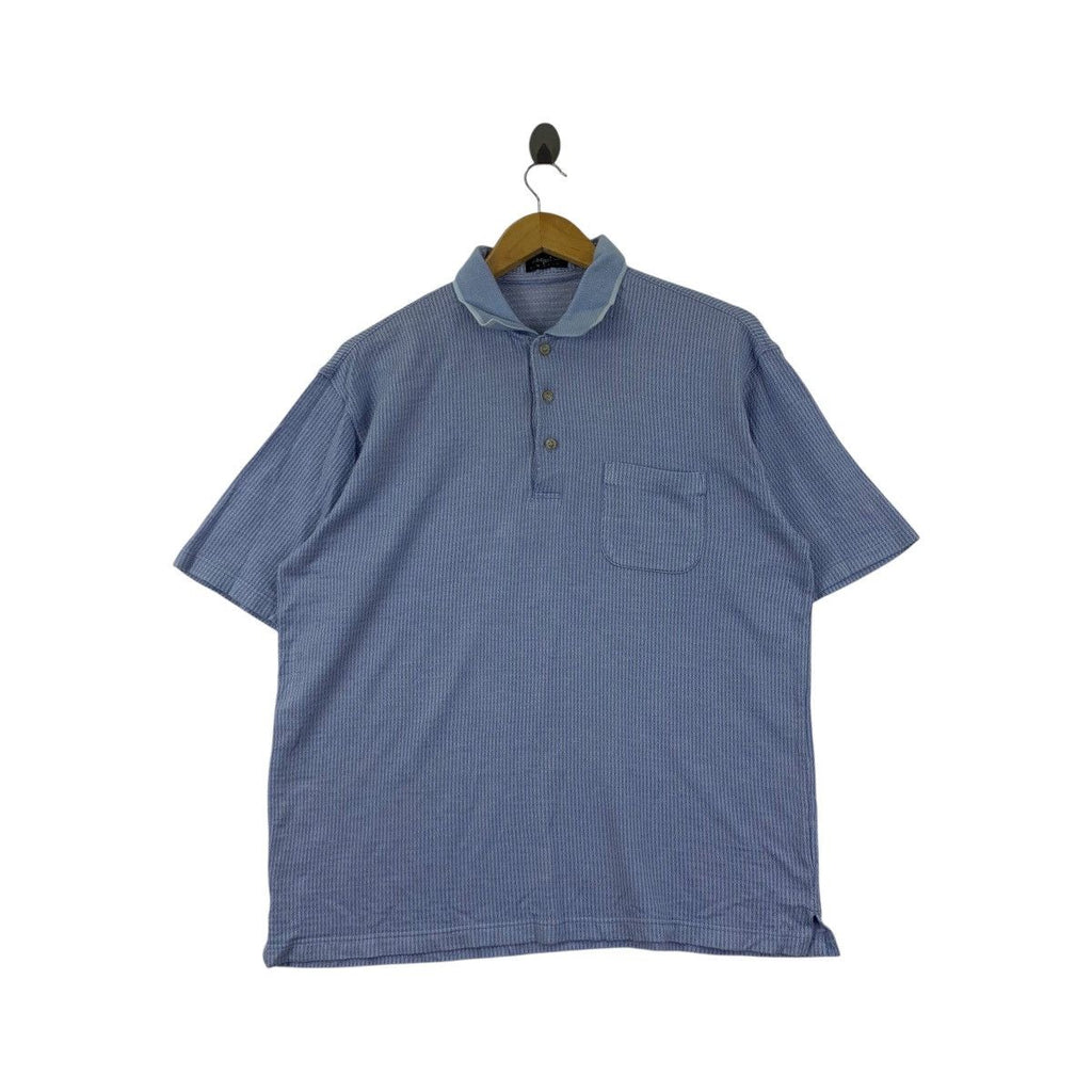 Vintage ESQUIRE NEW YORK Herringbone Pocket Polo Tee Shirt Top Made In Japan