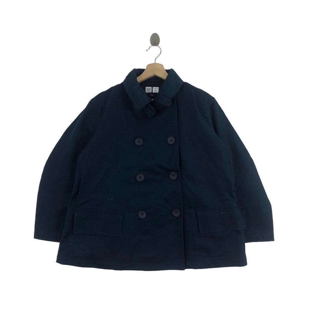 CHRISTOPHE LEMAIRE X UNIQLO Double Breasted Peacoat Blazer Coat Jacket