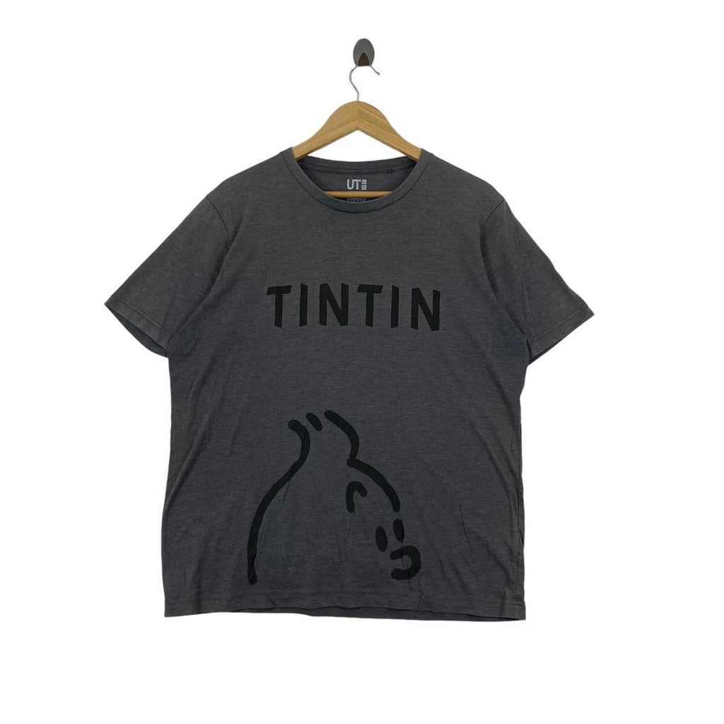UNIQLO x ADVENTURE TINTIN Cartoon Detective Tee Shirt Film Movie Epic Science Fiction