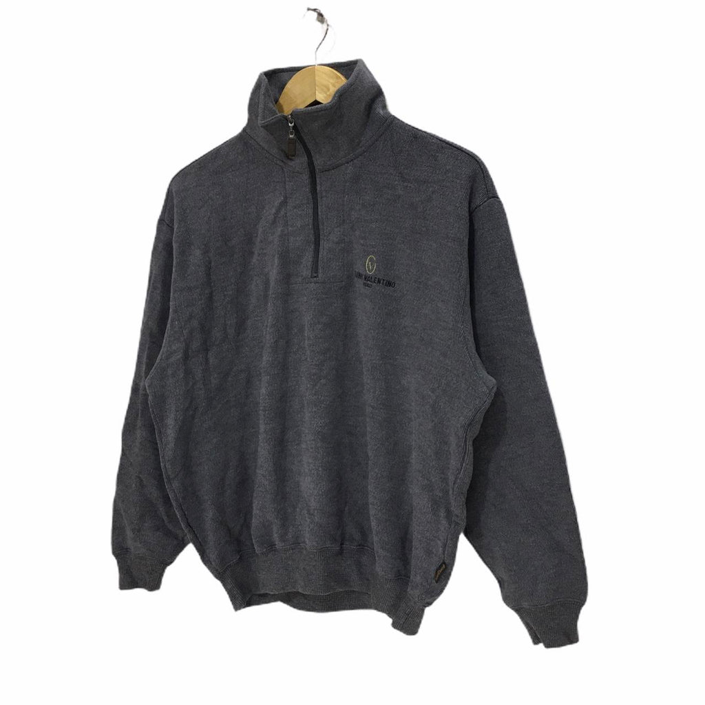 GIANNI VALENTINO Sweatshirt Big Logo Spell Out Pullover Jumper Crewneck Sweater Size L