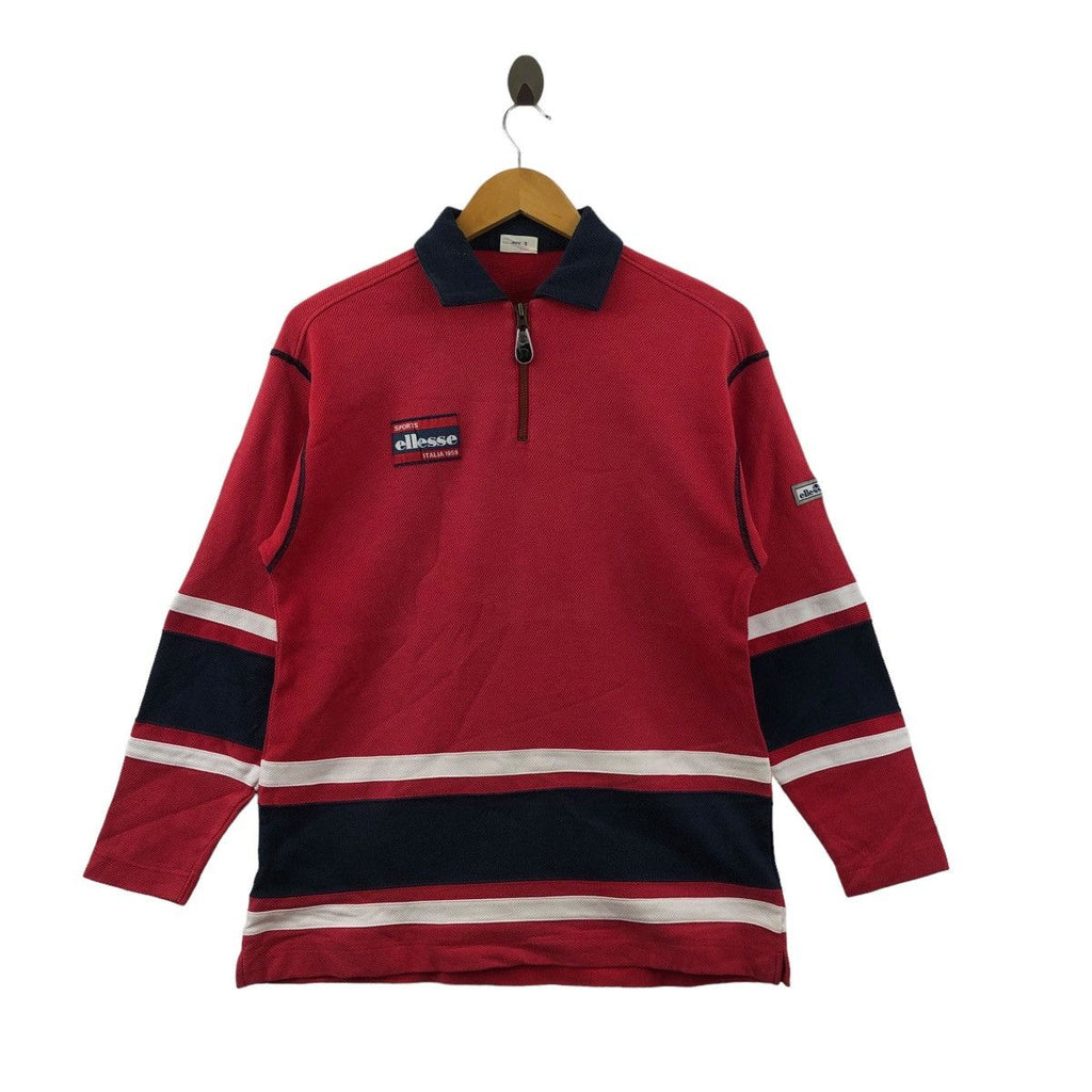Vintage 90’ ELLESSE ITALIA SPORTS Half Zipper Sweatshirt Sweater Pullover Jumper