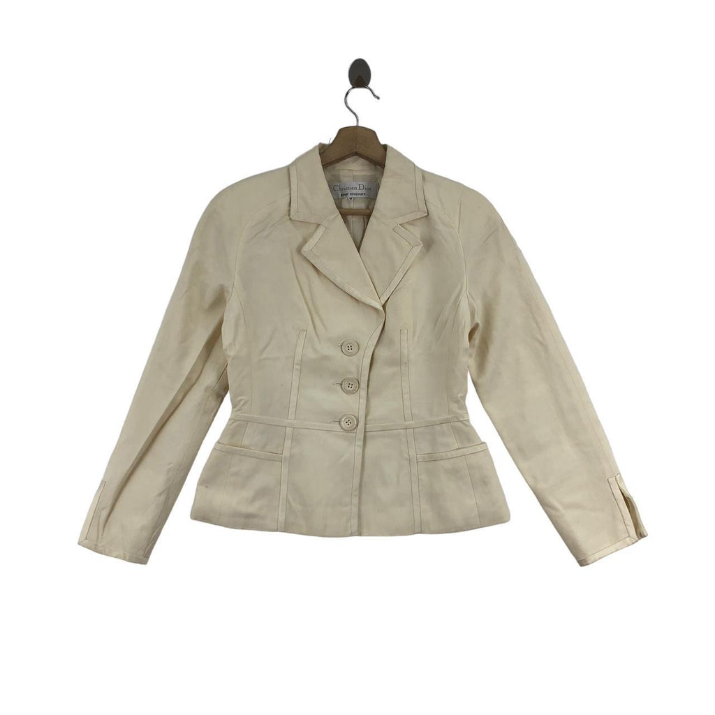 Vintage CHRISTIAN DIOR Pour Toujours Cream Short Style Blazer Coat