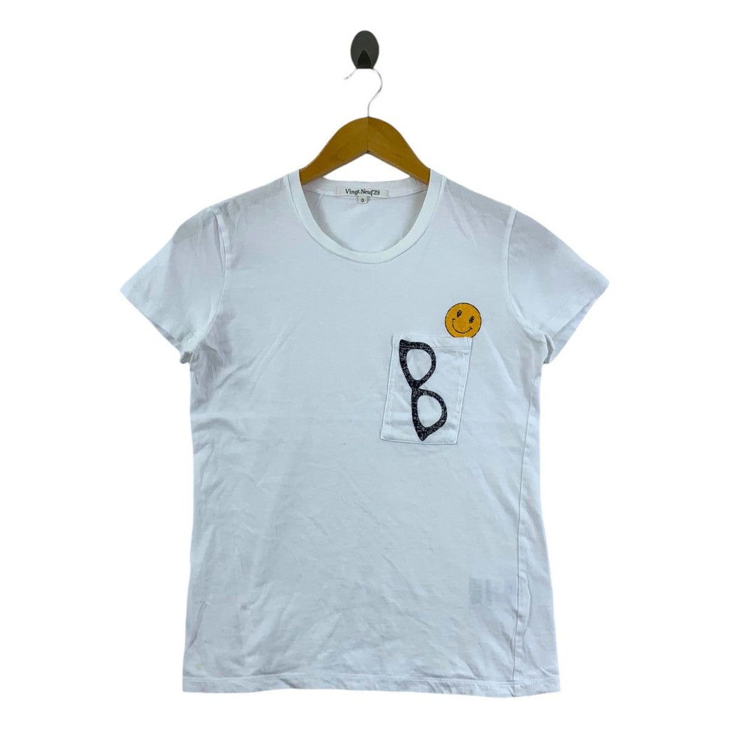 VING NEUF 29 JAPAN Fashion Brands Smiley Face Tee Shirt Top Pocket