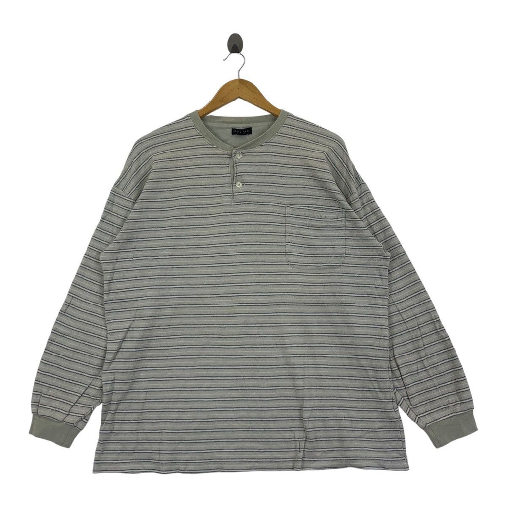 Vintage CELINE PARIS HOMME Collection Striped Baggy Tee Shirt Top Long Sleeve