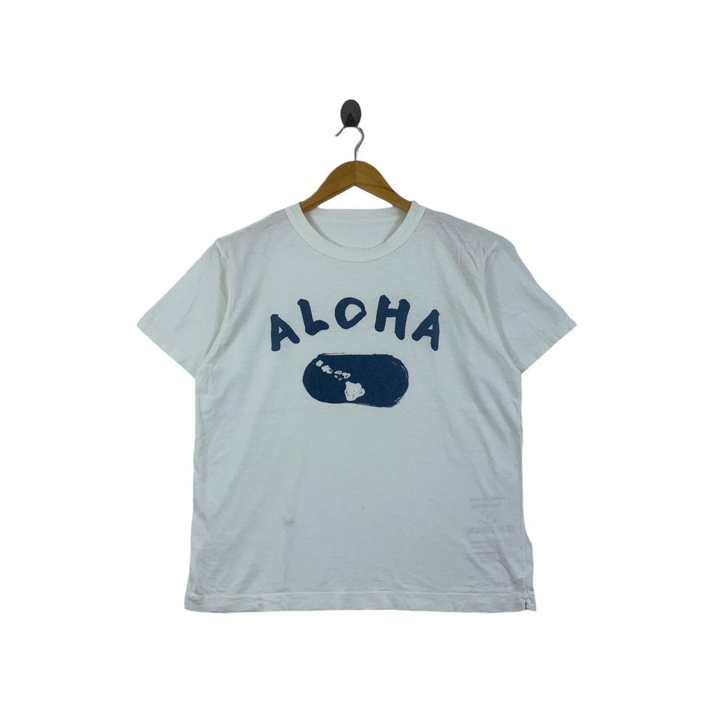 45RPM STUDIO JAPAN Aloha Hawaii Beach Baggy Tee Shirt Top Japanese Denim Cotton