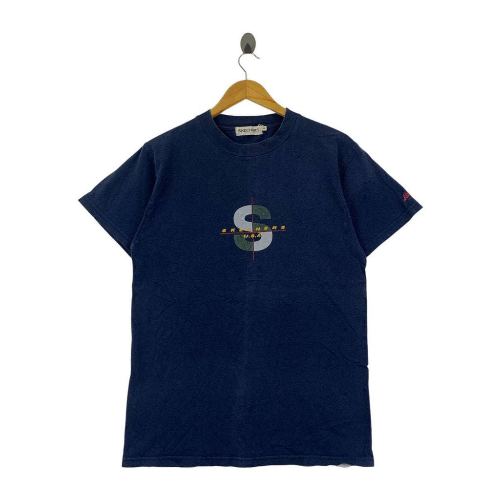 Vintage 90’ SKECHERS USA Center Stock Logo Tee Shirt Top The Real Clothes