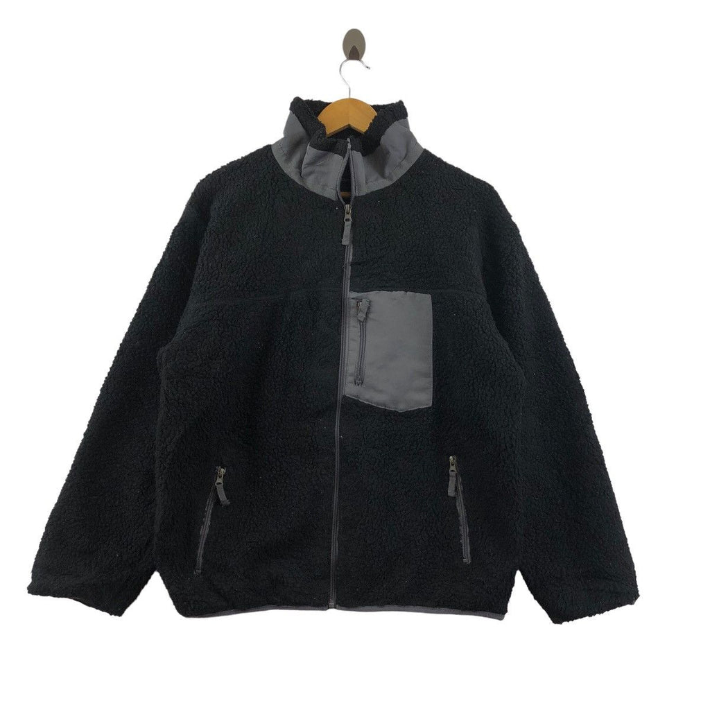 Vintage MELAN CLEUGE Retro X Pocket Sherpa Deep Pile Fleece Jacket Hoodie Windbreaker