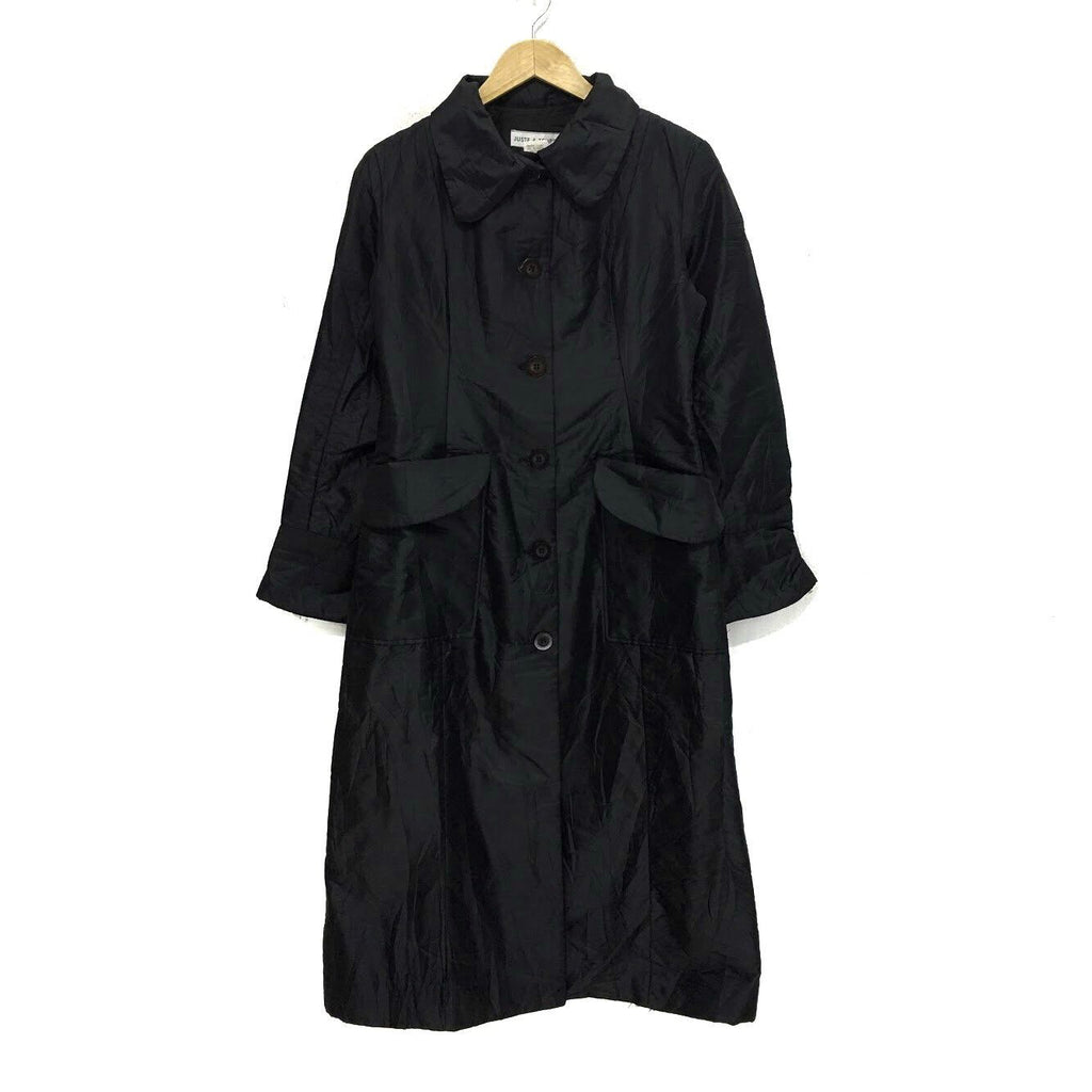 Vintage MARJOLAINE JUSTE A TEMPS Paris Trench Coat Long Jacket Parka Made In France Overcoat