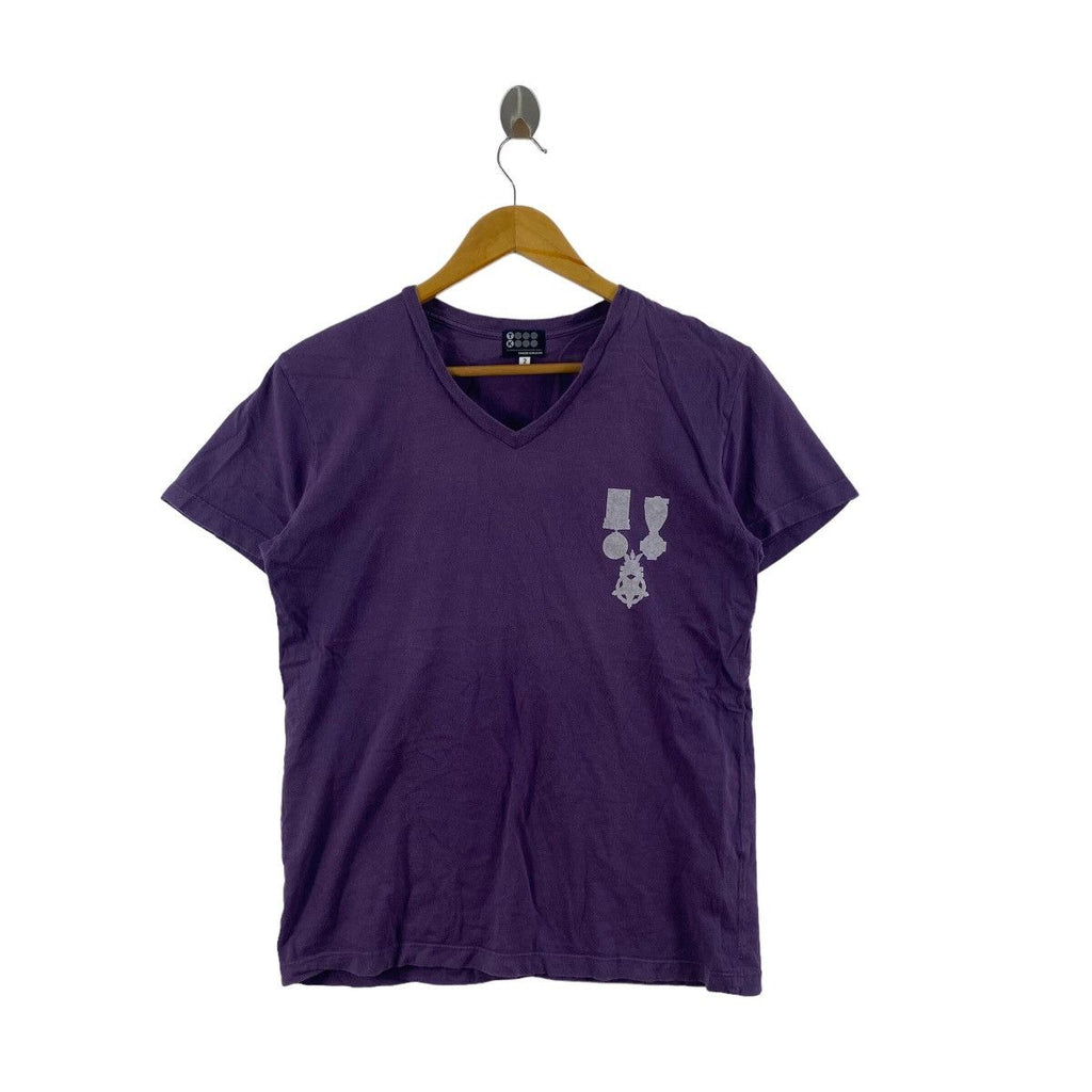 Vintage TAKEO KIKUCHI JAPAN Medal Of Honor 69 Tee Shirt V Neck Top