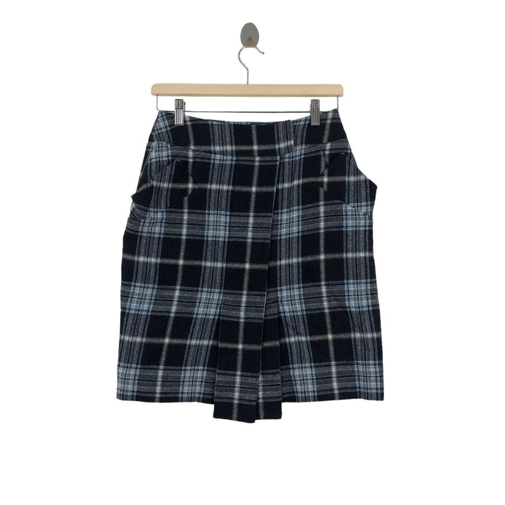 VIVIENNE WESTWOOD Red Label Check Midi Blue Skirt