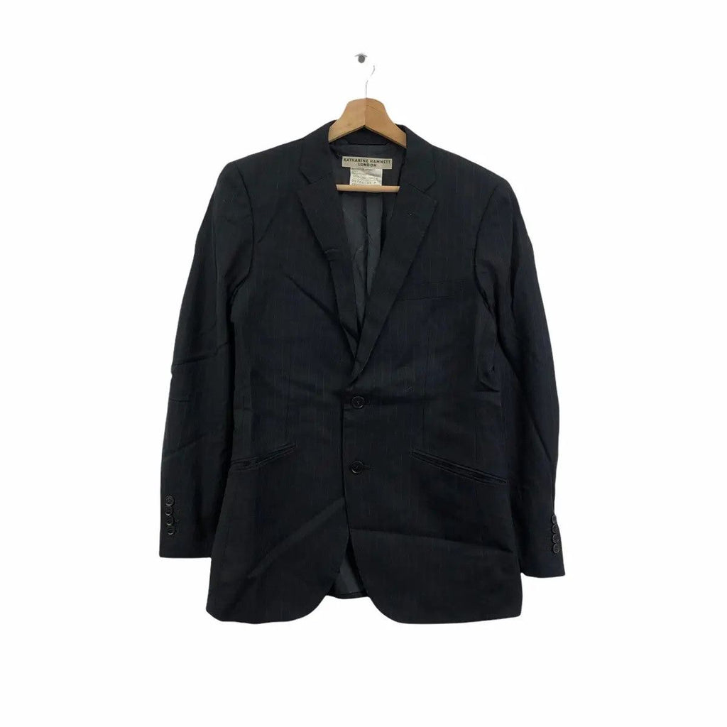 Vintage KATHARINE HAMNETT LONDON 2 Button Striped Blazer Coat Suit Formal Meeting
