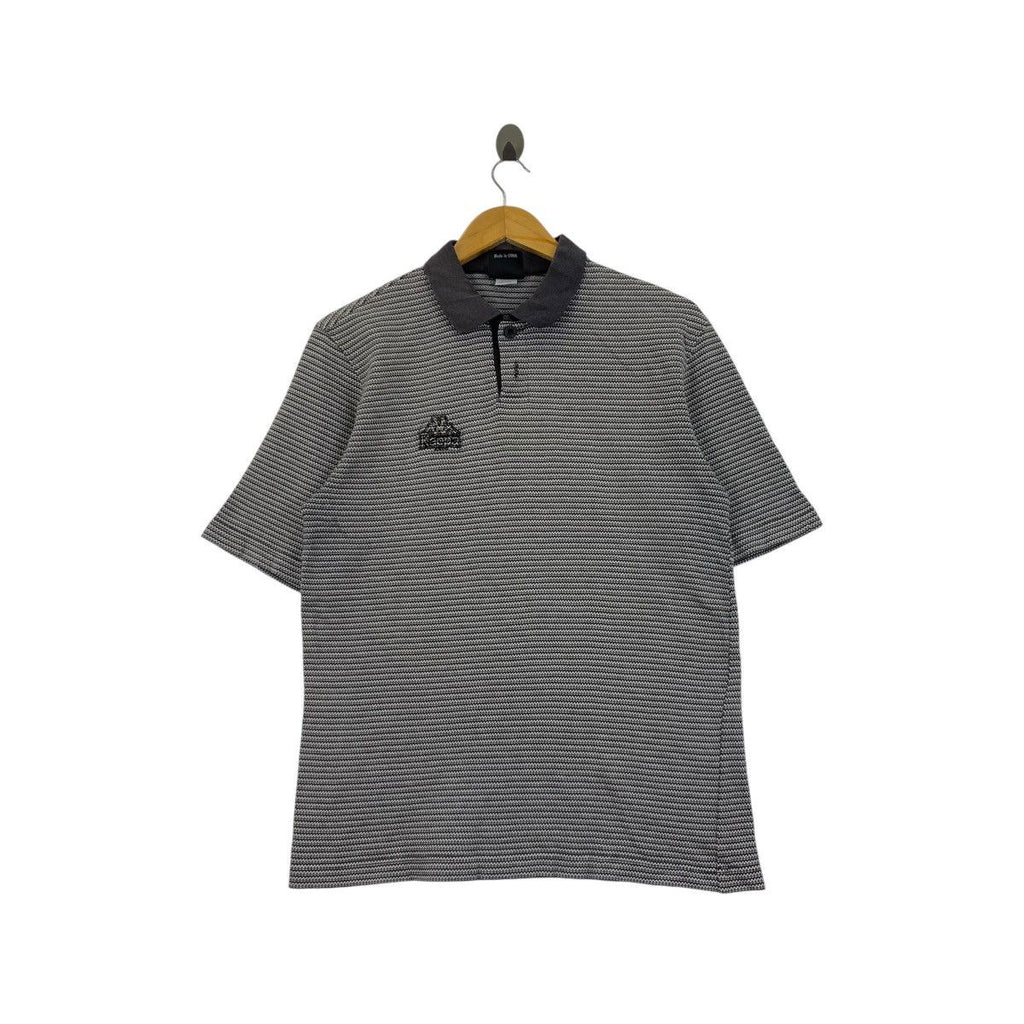 Vintage KAPPA ITALIA Houndstooth Pattern Polo Tee Shirt Top Collar