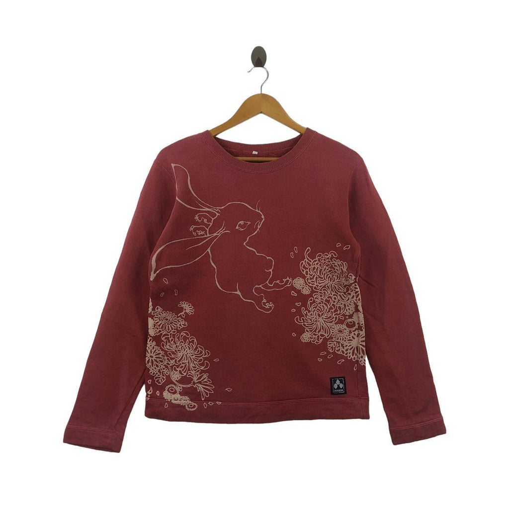 Vintage CHIKIRIYA JAPAN SAKURA Rabbit Bunny Kyoto Sweatshirt Sweater Pullover Jumper