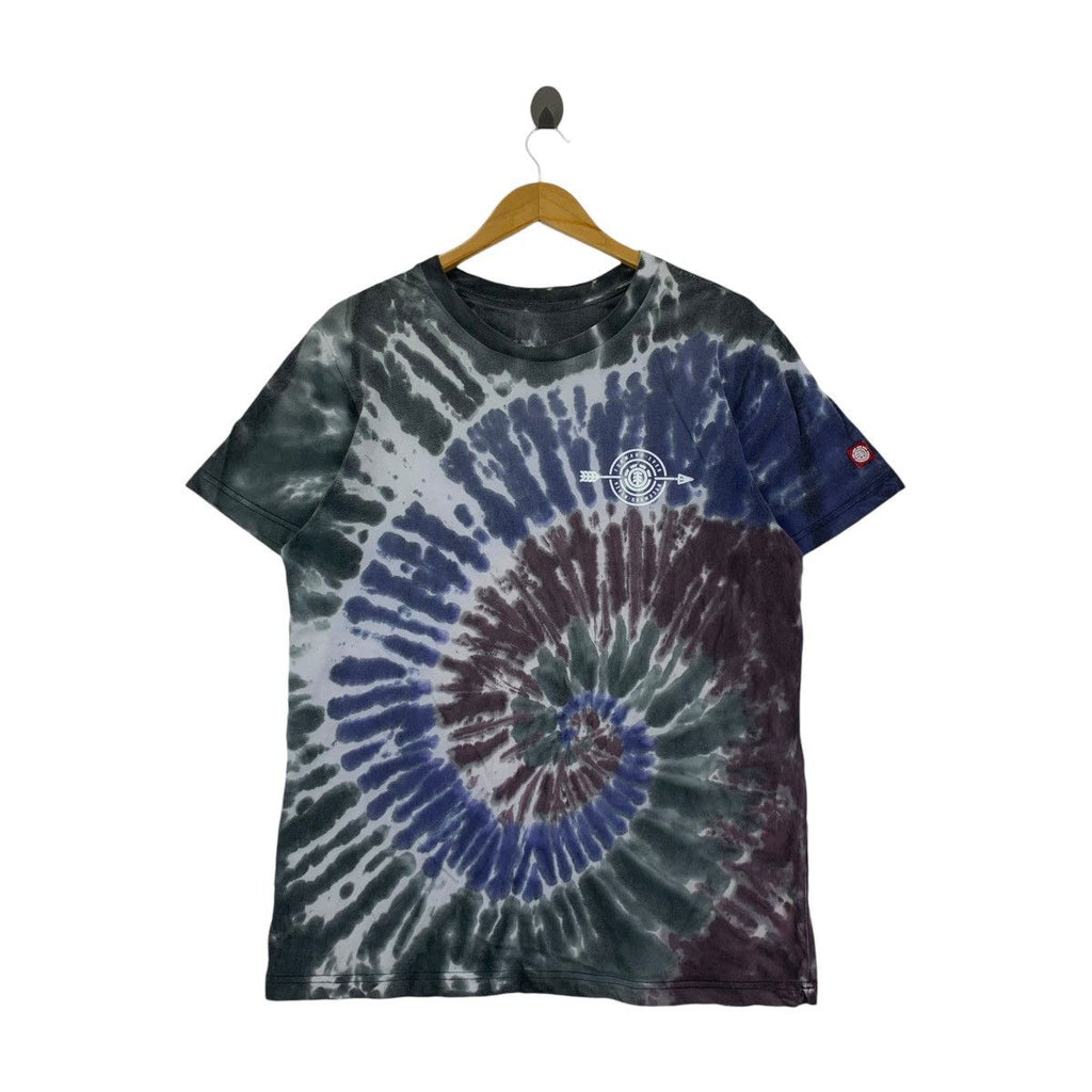 ELEMENT SKATEBOARD Forward Tie Dye Snail Tee Shirt Top Painting Over Print