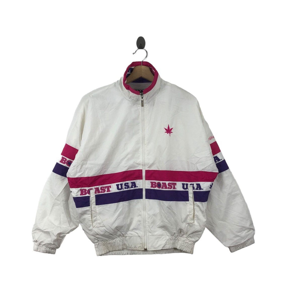 Vintage BOAST USA TENNIS Ivy League Maple Leaf Logo Jacket Windbreaker Outdoor