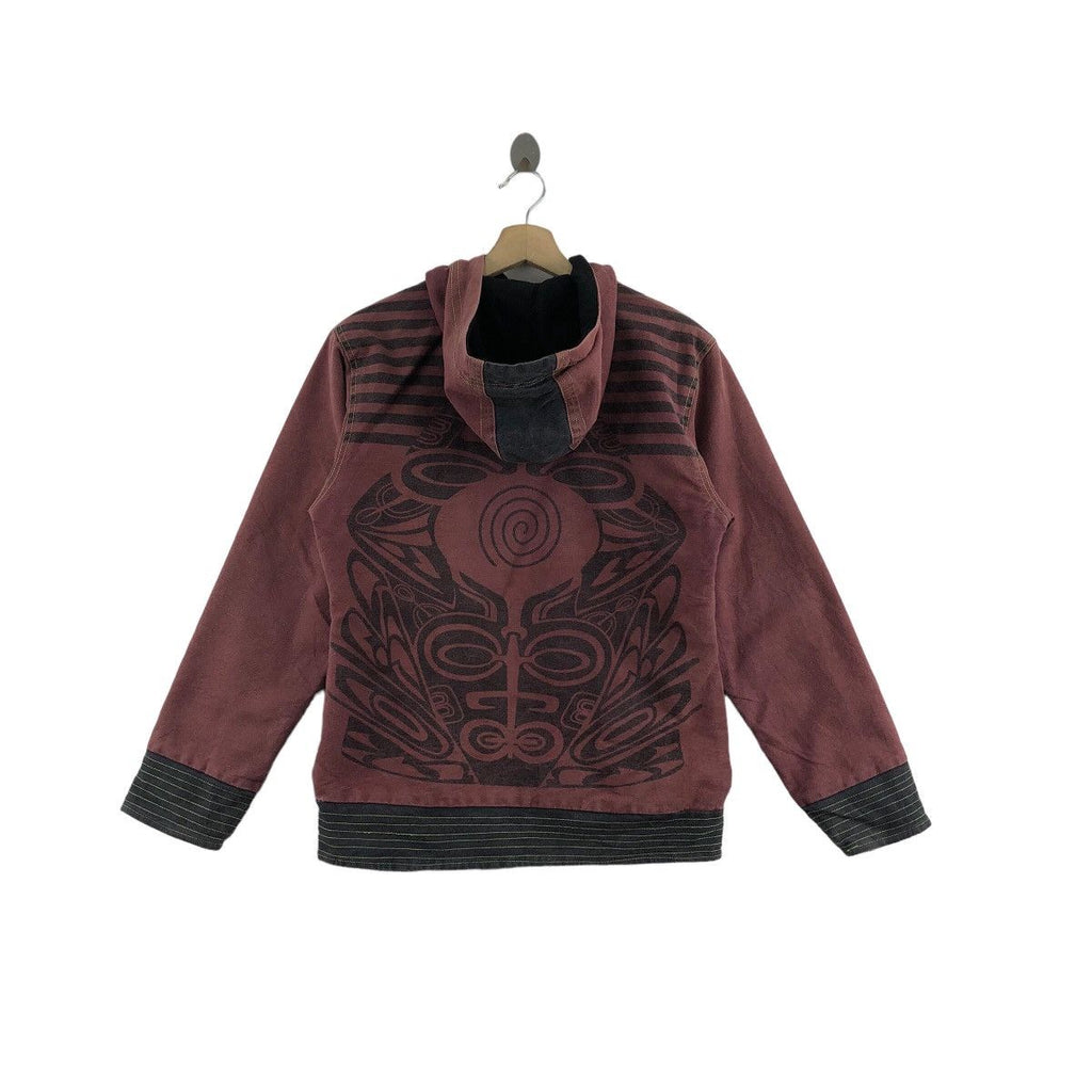 Vintage ABORIGINAL ART AZTEC Painting Jacket Hoodie Windbreaker