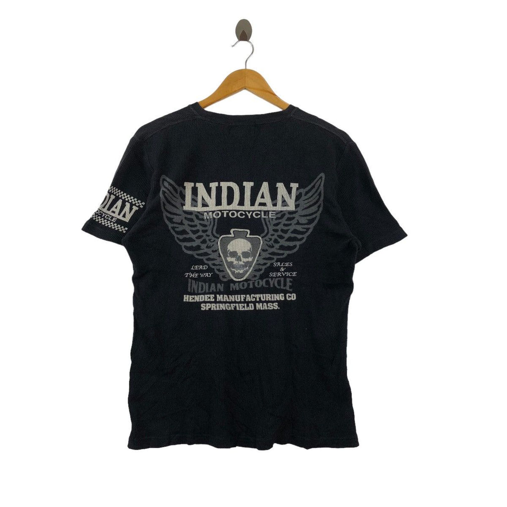 Vintage INDIAN MOTORCYCLE BIKER Hendee Manufacturing Tee Shirt Ridin Hogs Looking For Chicks